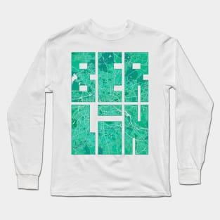 Berlin, Germany City Map Typography - Watercolor Long Sleeve T-Shirt